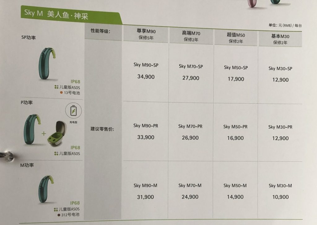 峰力美人鱼 ∙ 神采助听器价格