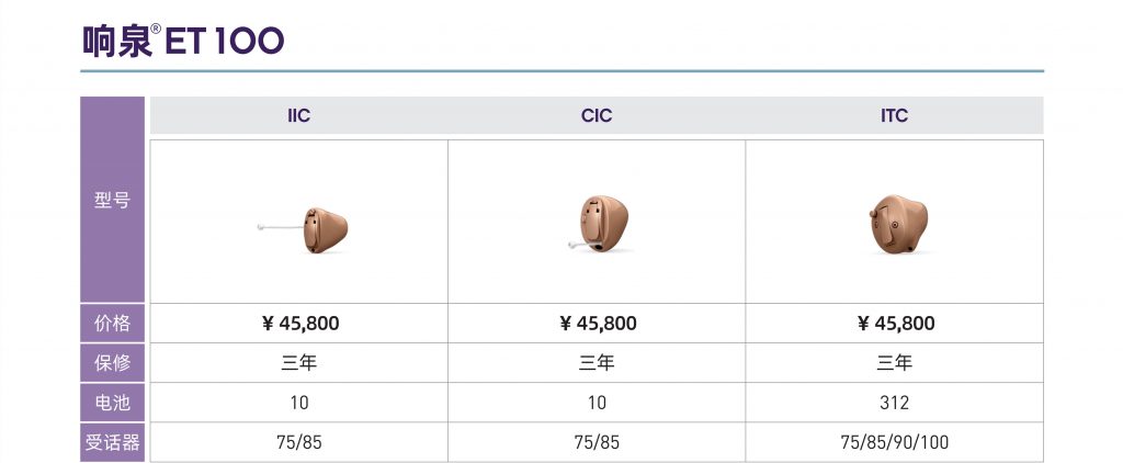 响泉ET100耳内机价格表